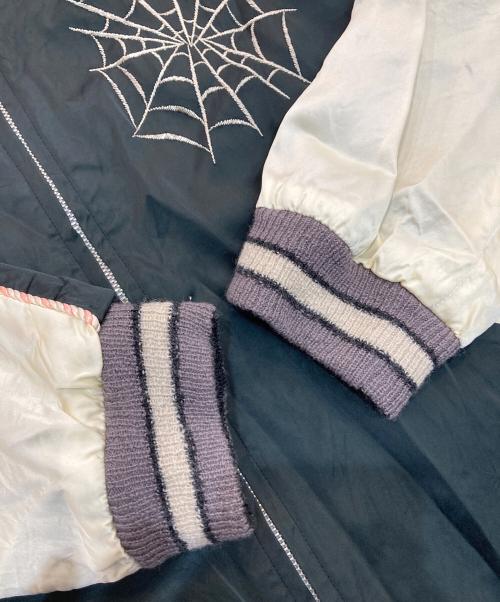 TAILOR TOYO（テーラー東洋）TAILOR TOYO 1950s style Acetate Souvenir Jacket　港商 SPIDER×ROARING TIGER HAND PRINT 東洋エンタープライズ　TT15289 ブラック×ホワイト サイズ:特々大の古着・服飾アイテム