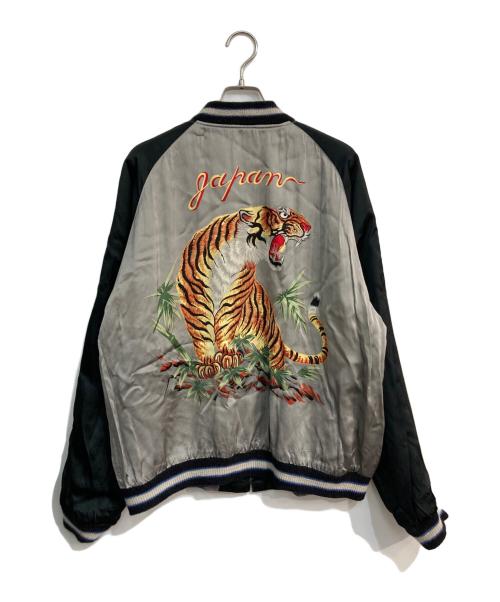 TAILOR TOYO（テーラー東洋）TAILOR TOYO 1950s style Acetate Souvenir Jacket　港商 SPIDER×ROARING TIGER HAND PRINT 東洋エンタープライズ　TT15289 ブラック×ホワイト サイズ:特々大の古着・服飾アイテム