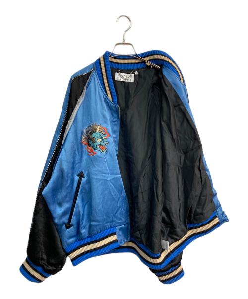 el conductor H（コンダクター）el conductor H (コンダクター) DEMON EMBROIDERED SOURVENIR JKT　PD23SJ08 ブルー×ブラック サイズ:2の古着・服飾アイテム