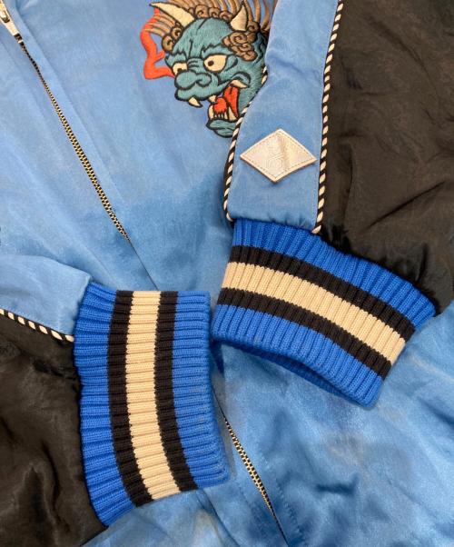 el conductor H（コンダクター）el conductor H (コンダクター) DEMON EMBROIDERED SOURVENIR JKT　PD23SJ08 ブルー×ブラック サイズ:2の古着・服飾アイテム