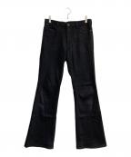 LAD MUSICIANラッドミュージシャン）の古着「STRETCH DENIM SLIM FLARE PANTS　2324-513」｜ブラック