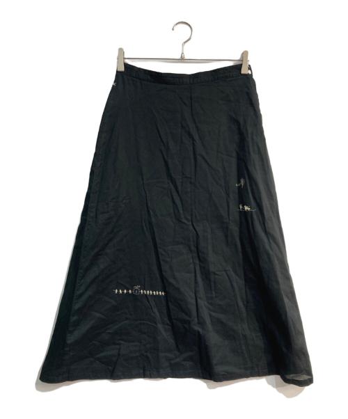 45rpm（45アールピーエム）45rpm (45アールピーエム) 刺繍コットンスカート ブラック サイズ:2の古着・服飾アイテム