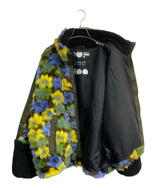 OOFWEAR（オーフウエア）OOFWEAR (オーフウエア) ファーボア切替ブルゾン グリーン×イエロー サイズ:42の古着・服飾アイテム