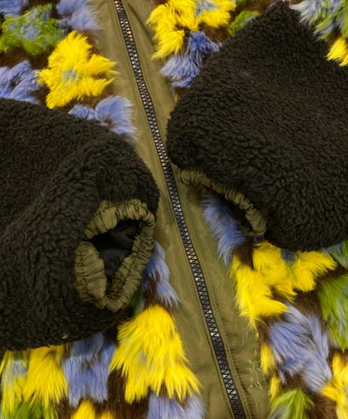 OOFWEAR（オーフウエア）OOFWEAR (オーフウエア) ファーボア切替ブルゾン グリーン×イエロー サイズ:42の古着・服飾アイテム