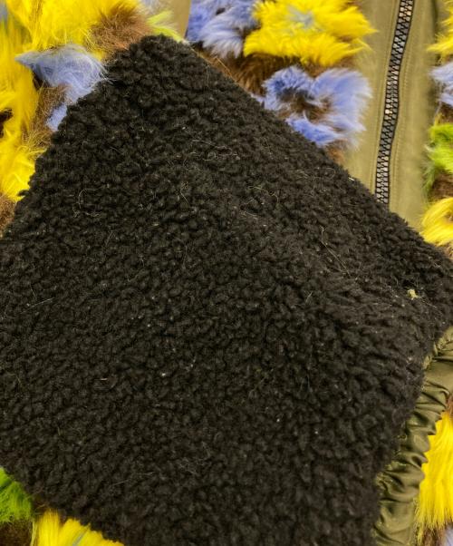 OOFWEAR（オーフウエア）OOFWEAR (オーフウエア) ファーボア切替ブルゾン グリーン×イエロー サイズ:42の古着・服飾アイテム