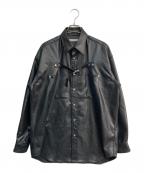 JOHN LAWRENCE SULLIVANジョン ローレンス サリバン）の古着「FRONT SIDE BELTED SHIRT　3B005-0220-16」｜ブラック