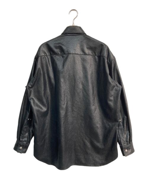 JOHN LAWRENCE SULLIVAN（ジョン ローレンス サリバン）JOHN LAWRENCE SULLIVAN (ジョン ローレンス サリバン) FRONT SIDE BELTED SHIRT　3B005-0220-16 ブラック サイズ:44の古着・服飾アイテム