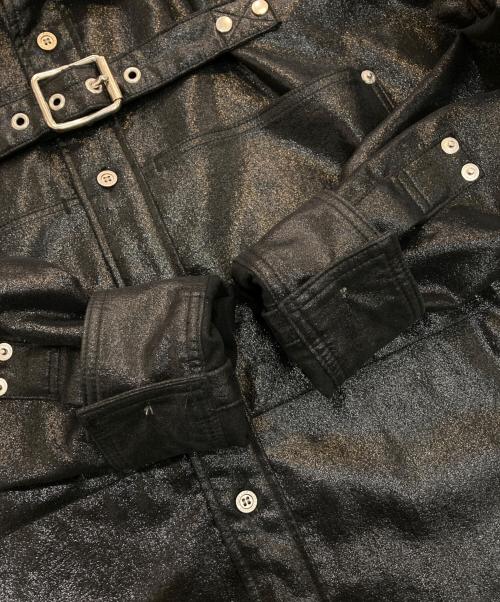 JOHN LAWRENCE SULLIVAN（ジョン ローレンス サリバン）JOHN LAWRENCE SULLIVAN (ジョン ローレンス サリバン) FRONT SIDE BELTED SHIRT　3B005-0220-16 ブラック サイズ:44の古着・服飾アイテム