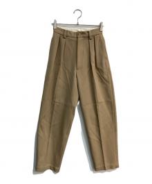 Drawing Numbers（ドローイングナンバーズ）の古着「ダブルクロス2タックワイドパンツ」｜ベージュ