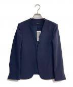 PLSTプラステ）の古着「トリアセブレンドカラーレスジャケット　12-4104000」｜ネイビー