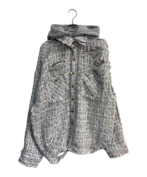 FR(13)NDS（フレンズ）FR(13)NDS (フレンズ) ダメージツイードSHIRT　MS3971 787 パープル サイズ:Mの古着・服飾アイテム