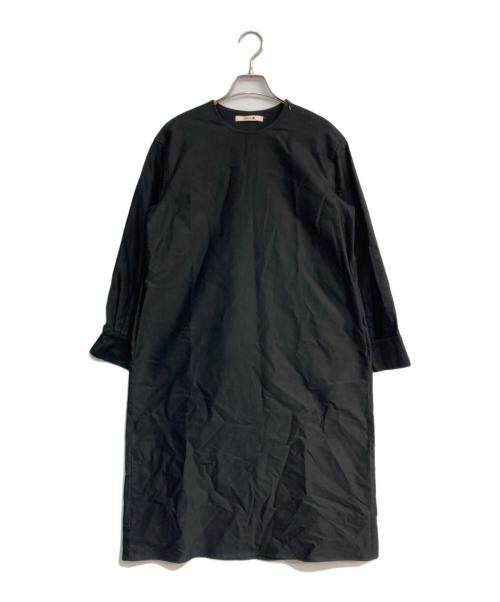 BACCA（バッカ）BACCA (バッカ) コットンモールスキン クルーネックマキシワンピース　35-06-01-06101 ブラック サイズ:36の古着・服飾アイテム