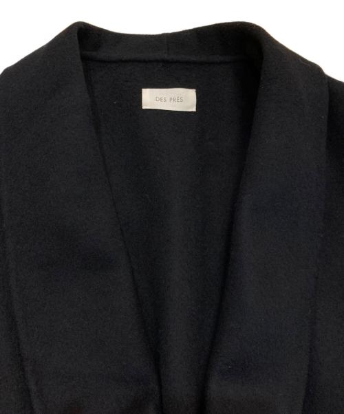 DES PRES（デ プレ）DES PRES (デ プレ) ダブルフェイスメルトンビーバー ベルデッドコート ブラック サイズ:34の古着・服飾アイテム