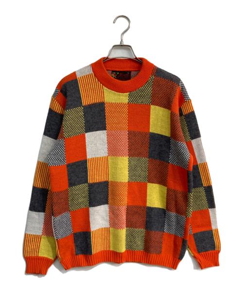 JERSILD（ジャーシルド）JERSILD (ジャーシルド) チェック柄ニット オレンジ サイズ:XLの古着・服飾アイテム