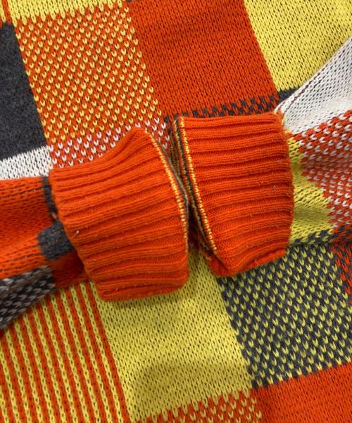 JERSILD（ジャーシルド）JERSILD (ジャーシルド) チェック柄ニット オレンジ サイズ:XLの古着・服飾アイテム