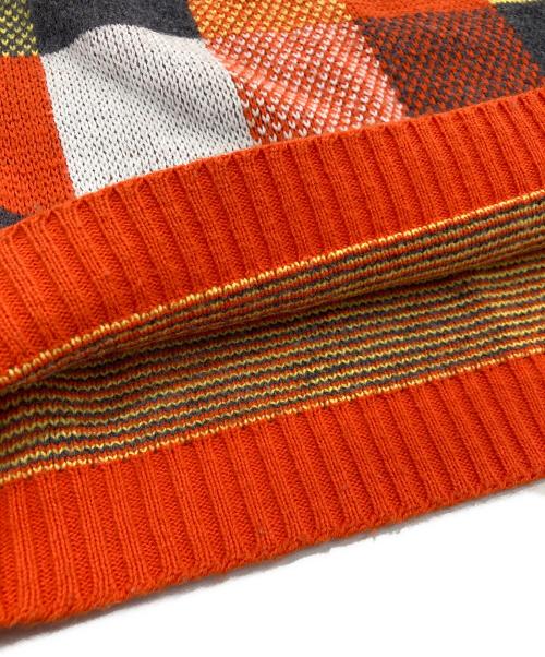 JERSILD（ジャーシルド）JERSILD (ジャーシルド) チェック柄ニット オレンジ サイズ:XLの古着・服飾アイテム