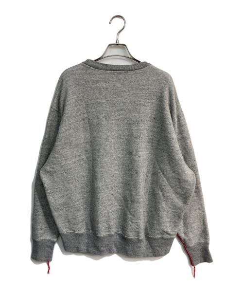 6(ROKU) BEAUTY&YOUTH（ロク ビューティーアンドユース）6(ROKU) BEAUTY&YOUTH (ロク ビューティーアンドユース) Cotton Urake Color Stitch Crew Neck Pullover　8612-241-0405 グレー サイズ:Freeの古着・服飾アイテム