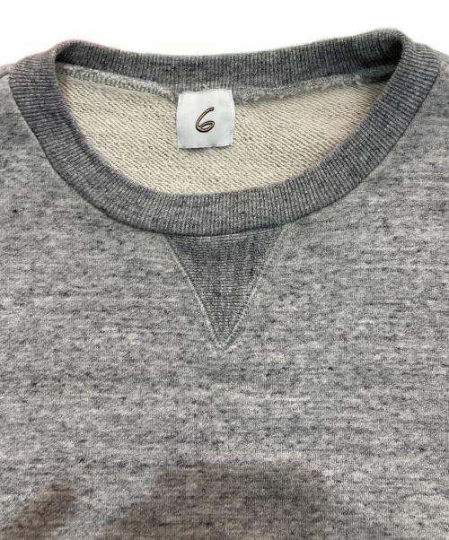 6(ROKU) BEAUTY&YOUTH（ロク ビューティーアンドユース）6(ROKU) BEAUTY&YOUTH (ロク ビューティーアンドユース) Cotton Urake Color Stitch Crew Neck Pullover　8612-241-0405 グレー サイズ:Freeの古着・服飾アイテム
