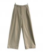 CLANEクラネ）の古着「RIB STRIPE TUCK PANTS　12110-7242」｜クリーム