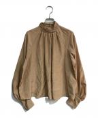 anuansアニュアンス）の古着「クロスネックボリュームブラウス　25SS　1525110052-0」｜ベージュ