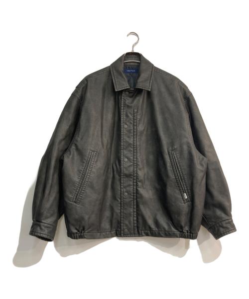 NAUTICA（ノーティカ）NAUTICA (ノーティカ) FREAK'S STORE (フリークスストア) Faded Vegan Leather Blouson 243-1553 ブラック サイズ:Mの古着・服飾アイテム