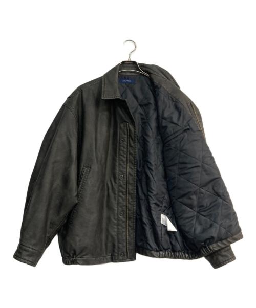 NAUTICA（ノーティカ）NAUTICA (ノーティカ) FREAK'S STORE (フリークスストア) Faded Vegan Leather Blouson 243-1553 ブラック サイズ:Mの古着・服飾アイテム