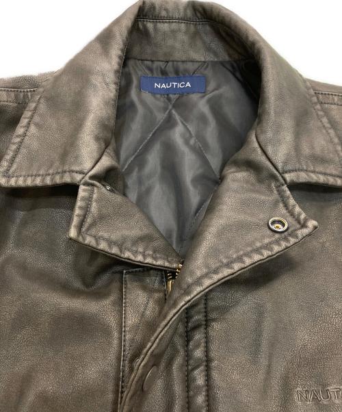 NAUTICA（ノーティカ）NAUTICA (ノーティカ) FREAK'S STORE (フリークスストア) Faded Vegan Leather Blouson 243-1553 ブラック サイズ:Mの古着・服飾アイテム