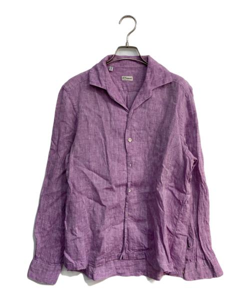 Errico Formicola（エリコフォルミコラ）Errico Formicola (エリコフォルミコラ) LINEN OPEN COLLOR SHIRT　BEAMS別注 ピンク サイズ:16/41の古着・服飾アイテム
