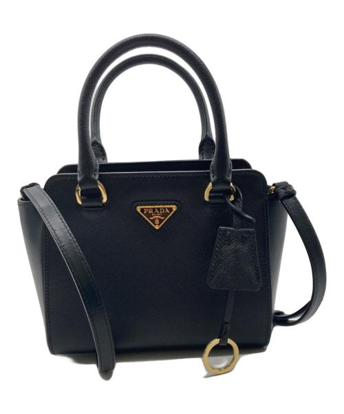 PRADA（プラダ）PRADA (プラダ) サフィアーノ 2WAYハンドバッグ　1BA380 ブラック サイズ:-の古着・服飾アイテム