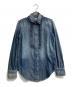 Saint Laurent Paris（サンローランパリ）の古着「ウォッシュ加工ピンタック デニムシャツ　663871 Y24AA」｜インディゴ