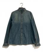 Saint Laurent Parisサンローランパリ）の古着「ヴィンテージ加工ピンタック デニムシャツ　695361 Y24AA」｜インディゴ
