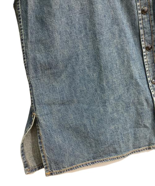 Saint Laurent Paris（サンローランパリ）Saint Laurent Paris (サンローランパリ) ヴィンテージ加工ピンタック デニムシャツ　695361 Y24AA インディゴ サイズ:Mの古着・服飾アイテム