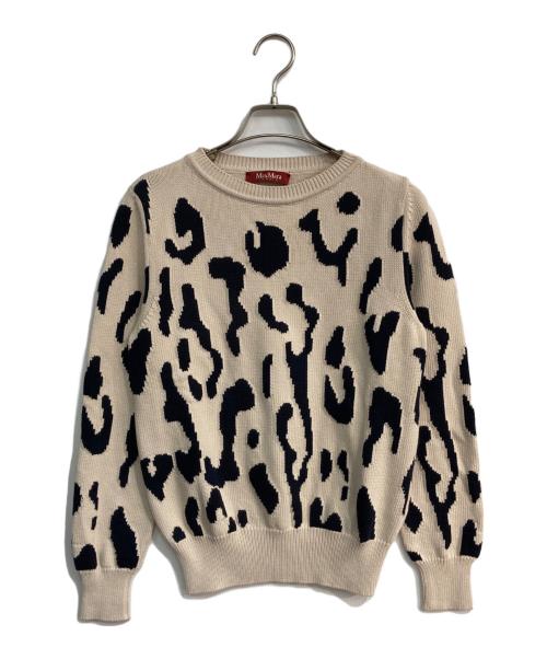 Max Mara Studio（マックスマーラ ストゥディオ）MAX MARA STUDIO (マックスマーラ ストゥディオ) 総柄ニット ベージュ サイズ:M 未使用品の古着・服飾アイテム