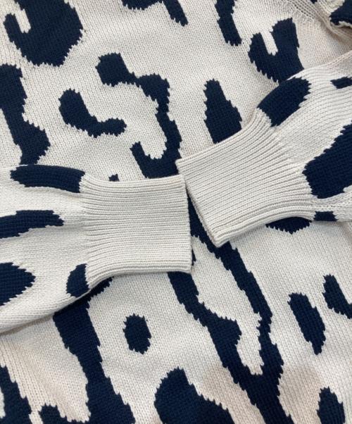 Max Mara Studio（マックスマーラ ストゥディオ）MAX MARA STUDIO (マックスマーラ ストゥディオ) 総柄ニット ベージュ サイズ:M 未使用品の古着・服飾アイテム