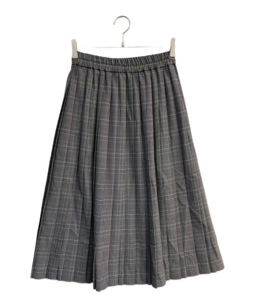 S.ESSENTIALS（エス エッセンシャルズ）S.ESSENTIALS (エス エッセンシャルズ) エコウールチェックプリーツスカート　P6S15-255 グレー サイズ:36の古着・服飾アイテム