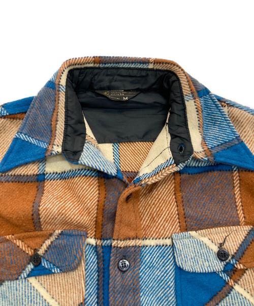 J.C.PENNY（ジェーシーペニー）J.C.PENNY (ジェーシーペニー) ウールシャツ　70-80‘s ベージュ×ブルー サイズ:Mの古着・服飾アイテム