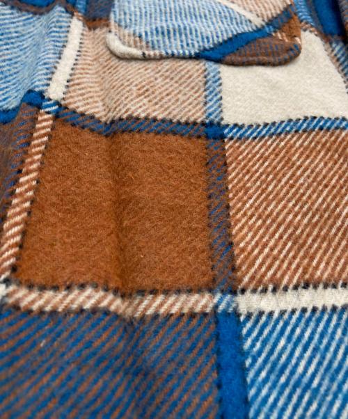 J.C.PENNY（ジェーシーペニー）J.C.PENNY (ジェーシーペニー) ウールシャツ　70-80‘s ベージュ×ブルー サイズ:Mの古着・服飾アイテム