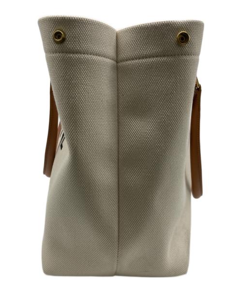 CELINE（セリーヌ）CELINE (セリーヌ) ホリゾンタルカバ キャンバス×レザー トートバッグ アイボリー×ブラウンの古着・服飾アイテム