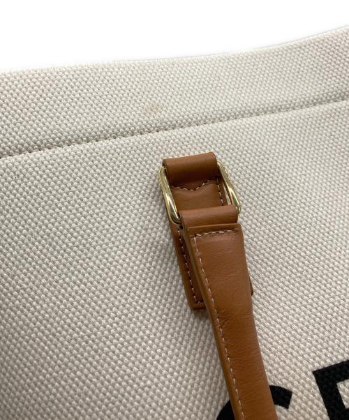 CELINE（セリーヌ）CELINE (セリーヌ) ホリゾンタルカバ キャンバス×レザー トートバッグ アイボリー×ブラウンの古着・服飾アイテム