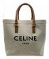 CELINE（セリーヌ）の古着「ホリゾンタルカバ キャンバス×レザー トートバッグ」｜アイボリー×ブラウン