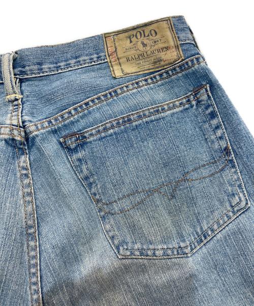 POLO RALPH LAUREN（ポロ・ラルフローレン）POLO RALPH LAUREN (ポロ・ラルフローレン) CLASSIC 867 STRIGHT JEANS ヴィンテージ加工 ブルー サイズ:W32の古着・服飾アイテム