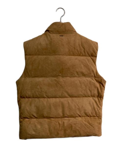 BOSS（ボス）BOSS (ボス) T-Mest スウェードレザーダウンベスト ブラウン サイズ:50の古着・服飾アイテム