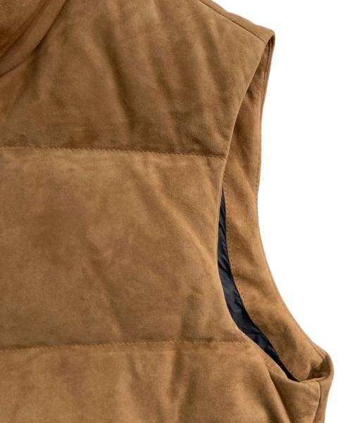 BOSS（ボス）BOSS (ボス) T-Mest スウェードレザーダウンベスト ブラウン サイズ:50の古着・服飾アイテム