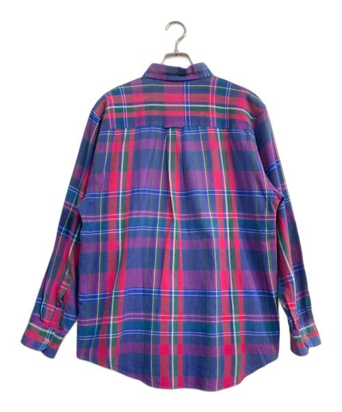 Eddie Bauer（エディーバウアー）Eddie Bauer (エディーバウアー) チェックシャツ ブルー×レッド サイズ:Lの古着・服飾アイテム