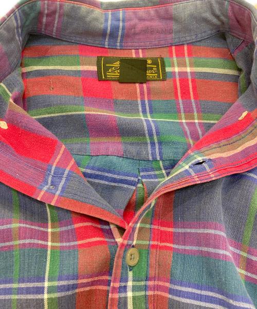 Eddie Bauer（エディーバウアー）Eddie Bauer (エディーバウアー) チェックシャツ ブルー×レッド サイズ:Lの古着・服飾アイテム