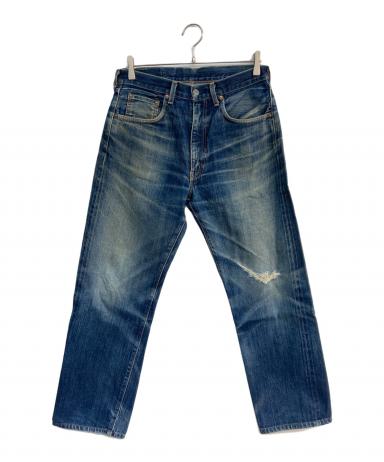美品希少レア廃番levi's日本製ダメージvintage加工デニムパンツジーンズ30赤耳青耳セルビッチシンチバックワークペインター Levi's VINTAGE CLOTHING リーバイス ビンテージ 502 日本製 復刻 W32
