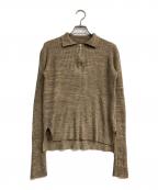 AURALEEオーラリー）の古着「WIDE RIB KNIT ZIP POLO　A8AP02WR」｜グレー