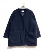 IENAイエナ）の古着「ECOPEL ボアハーフコート」｜ネイビー