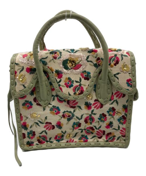 Carving Tribes（カービングトライブス）CARVING TRIBES (カービングトライブス) MS 配色フラワー刺繍バッグ グリーン サイズ:-の古着・服飾アイテム