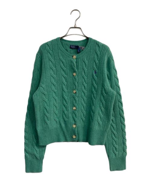 POLO RALPH LAUREN（ポロ・ラルフローレン）POLO RALPH LAUREN (ポロ・ラルフローレン) カシミヤ混ケーブルニットカーディガン グリーン サイズ:L 未使用品の古着・服飾アイテム